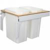 TSC Top Mount Double 35 Quart Waste Container 18" Birch/White Knape and Vogt TSC18-2-35WH