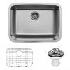 24" Undermount Single Bowl Kitchen Sink Kit Stainless Steel Karran U-2418-PK1