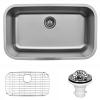31" Undermount Extra Large Single Basin Kitchen Sink Kit Stainless Steel Karran U-3018-PK1