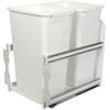 Double 50 Quart Bottom Mount Waste Container White Knape and Vogt USC18-2-50WH