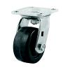 DH Casters C-MHD5MRS, Plate Mount Swivel &amp; Rigid Caster Without Brake, HD, Swivel, Moldon Rubber, 5in, 400lb Capacity