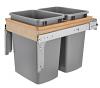 4WCTM Top Mount Double 35 Quart Waste Container (Inset) Maple Rev-A-Shelf 4WCTM-18INDM-2
