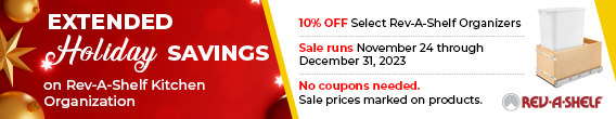Rev-A-Shelf Extended Holiday Sale runs now through December 31st