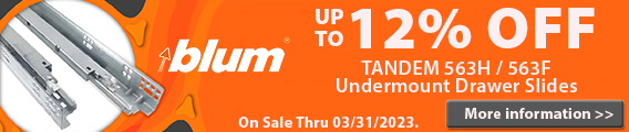 banner ad - Blum Tandem 563H / 563F Drawer Slides Sale through 03-31-2023