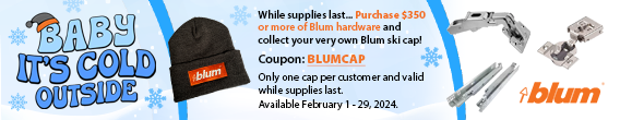 FREE Blum Ski Cap with $350 or more Blum Purchase - Coupon BLUMCAP