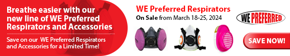 WE Preferred Respirators Sale - March 18-25, 2024
