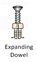 Image of expanding dowel hinge mounting