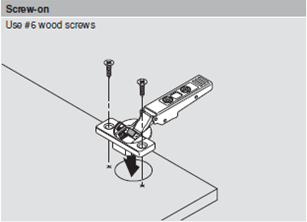 Image of Wood Screw or Euro Screw fixing a hinge