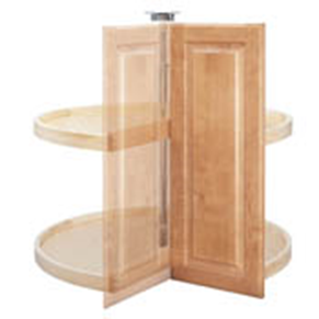 Pie Cut Lazy Susan with doors mounted