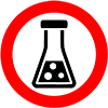 icon image of chemistry flask in red circle