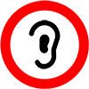 icon image of Ear in red circle